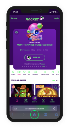 Mobile app - Casino Rocket
