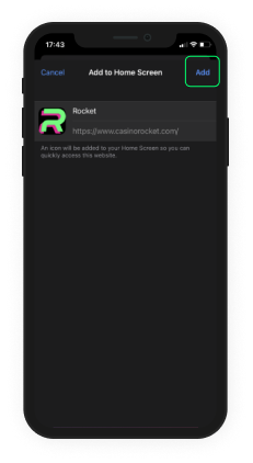 Mobile app - Casino Rocket